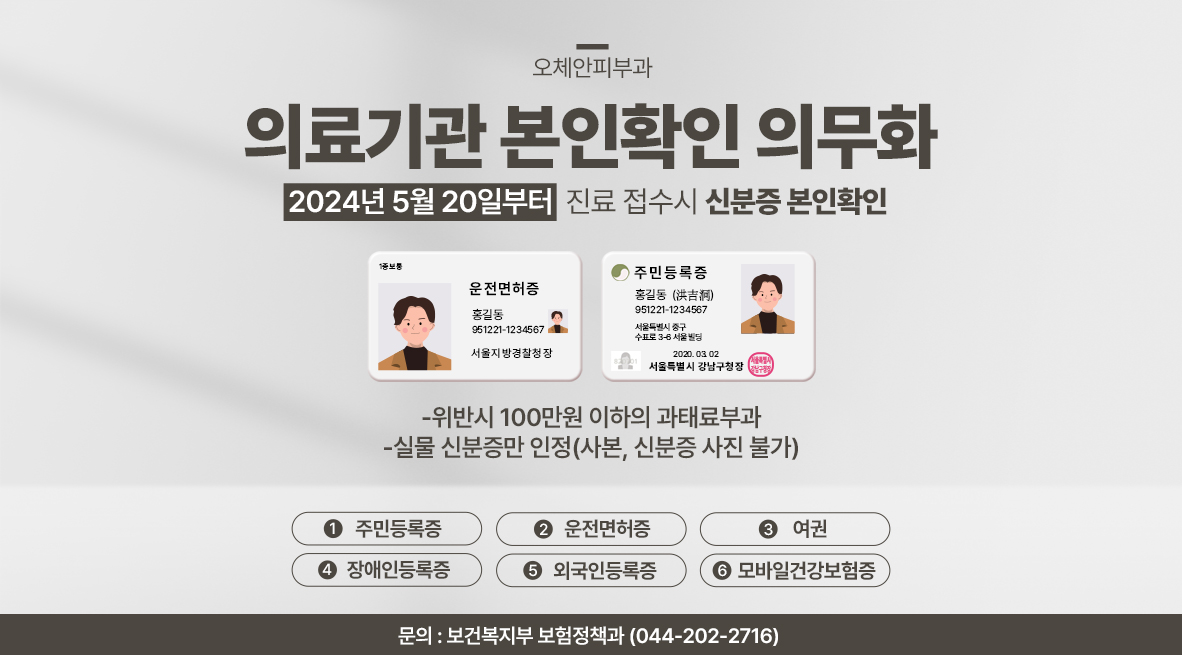 의료기관 본인확인 의무화